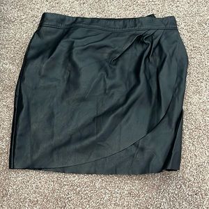 Express Fold Over Leather Skirt